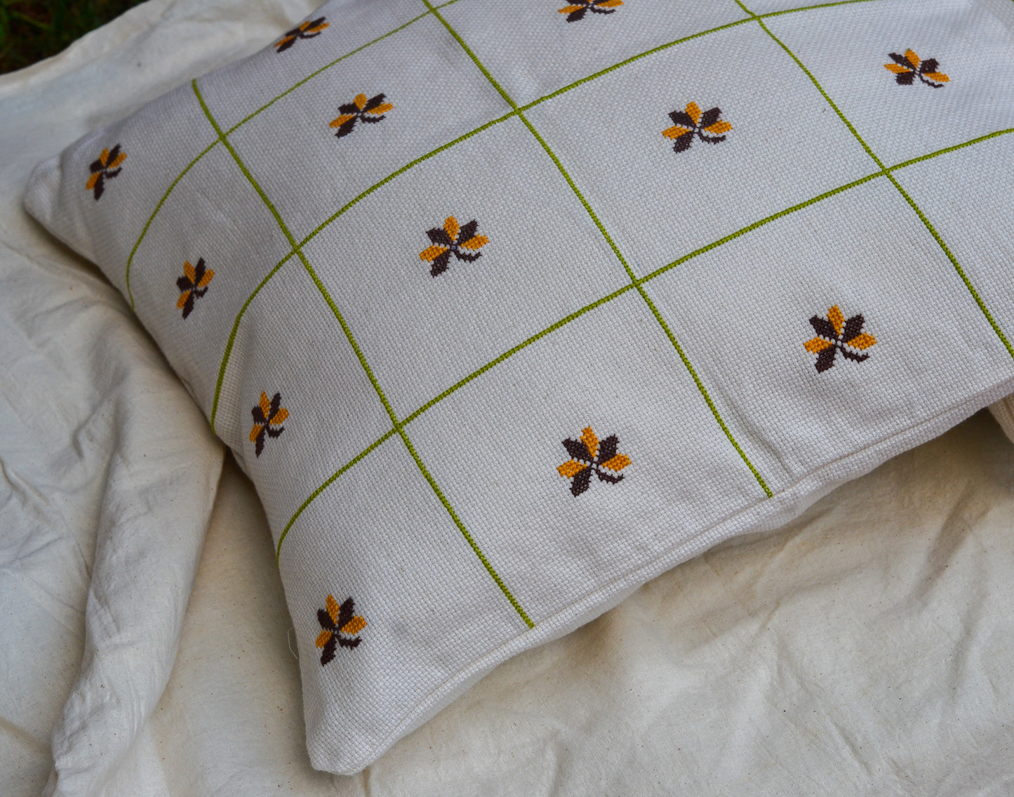 Cushion Cover - with small flowers in blocks