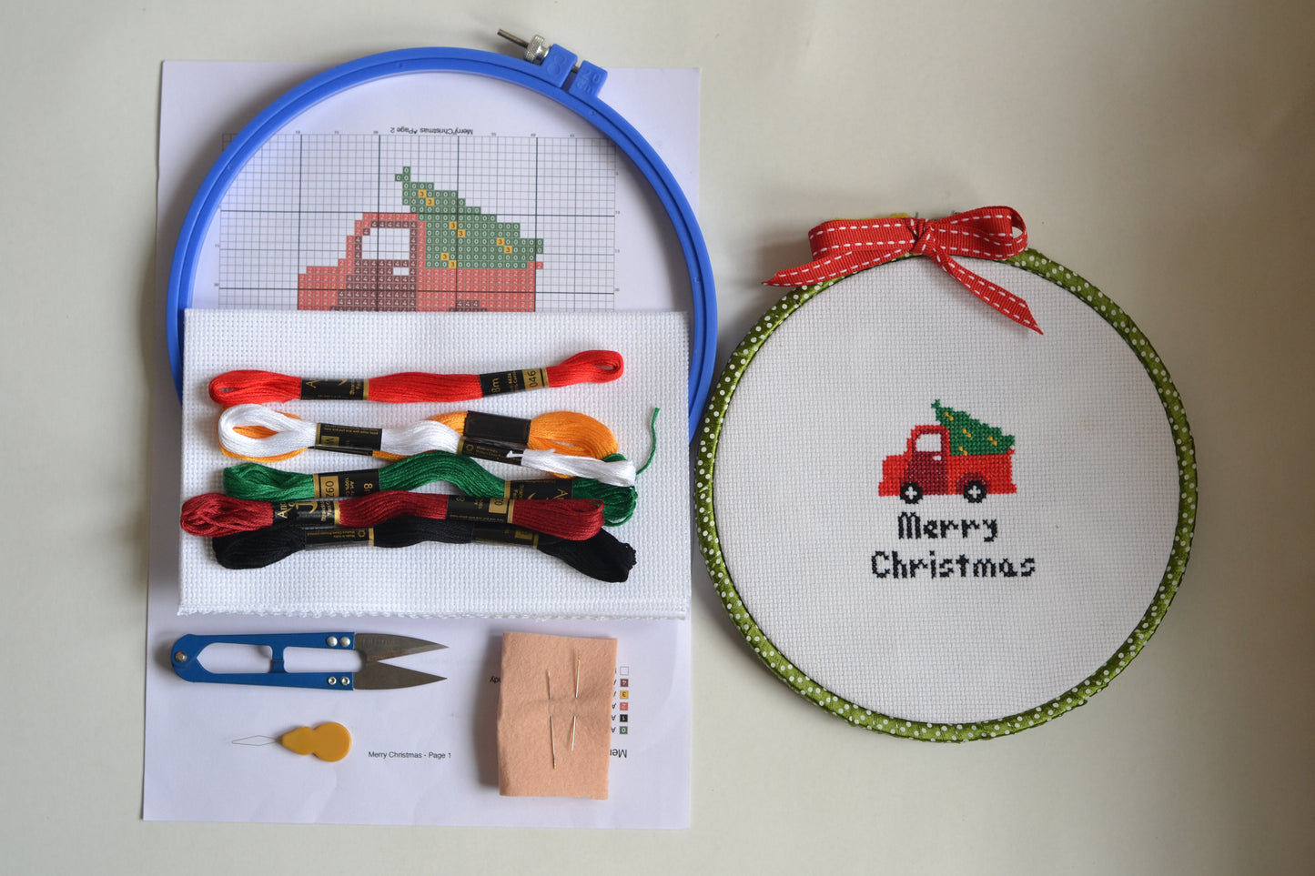 Cross stitch Kit -  Red Christmas Truck